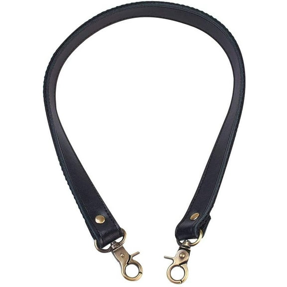 Leather bag Handles with Alloy Clasps for bag Straps Replacement Accessories Antique Bronze Black 580~595x19~20x4mm Leather