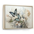 thumbnail image 2 of Designart "Azure Pearl Butterfly Moment Of Chance" Animals Floater Framed Wall Art Print, 2 of 7