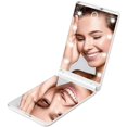 thumbnail image 1 of Compact Mirror- 1X/2X Magnifying Natural Daylight LED, Dimmable 8 LEDs Lighted Portable Folding Travel Mirror For Pocket, Purse, Gift -White, 1 of 5