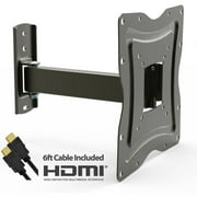 Full Motion TV Wall Mount for 10"-50" TVs with Tilt and Swivel Articulating Arm and HDMI Cable, UL Certified