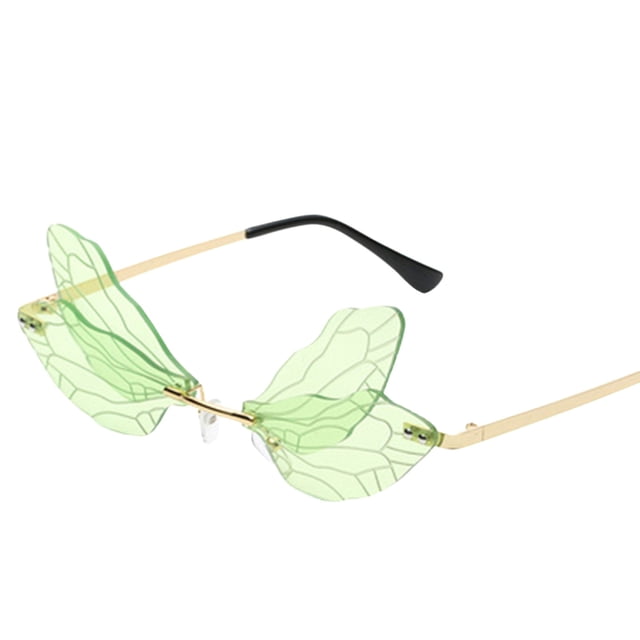 TIEVOSA 1PC Personalized Retro Steampunk Frameless Gradient Transparent Sunglasses