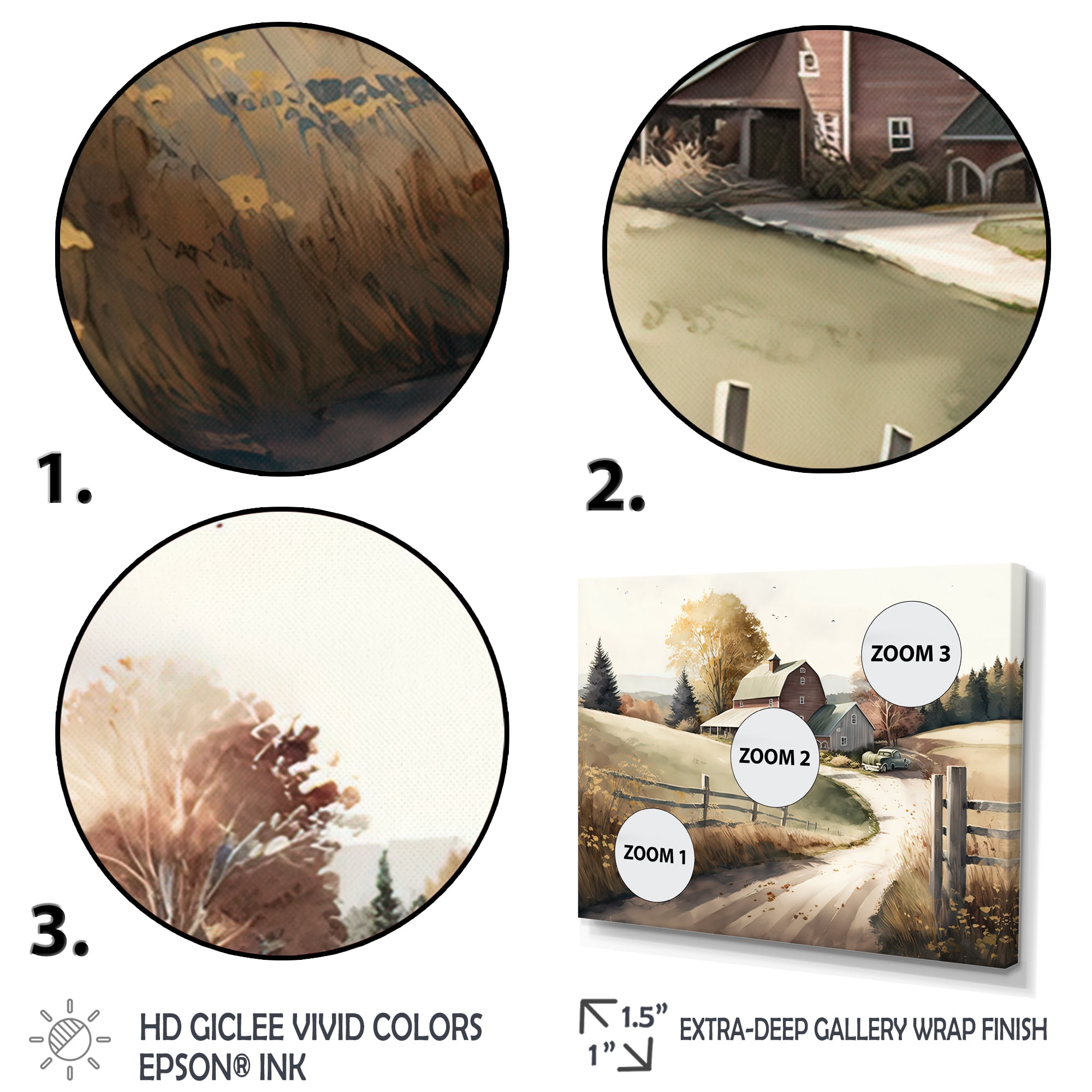 Designart Path To The Barn IV Canvas Wall Art
