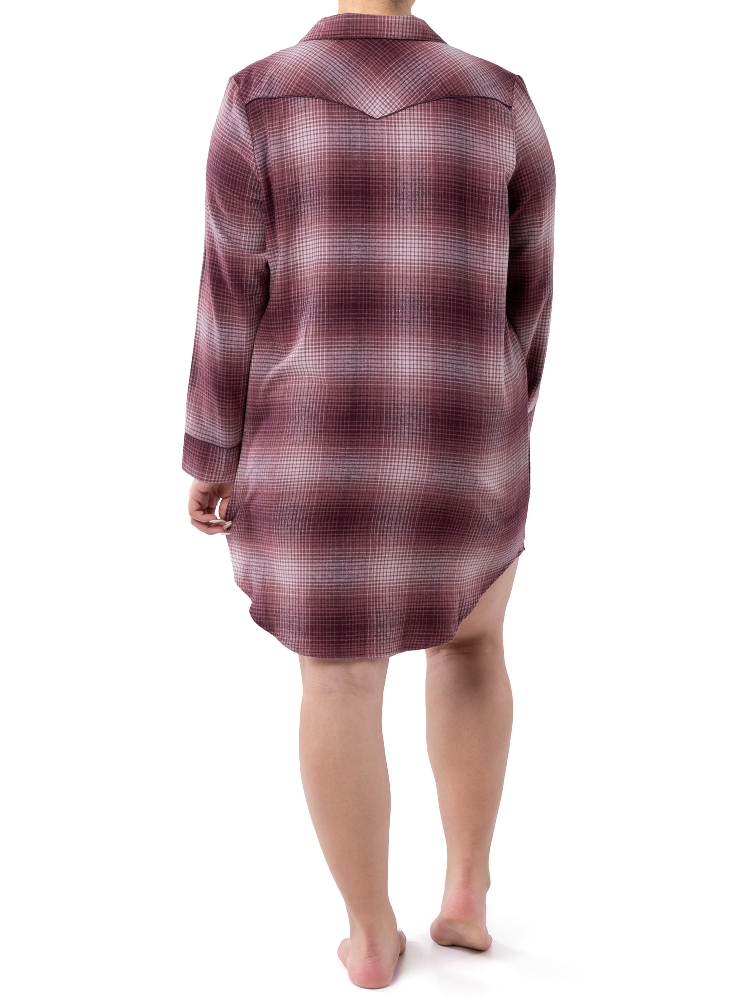 Wrangler Women's Long Sleeve Flannel Pajama Sleepshirt, Sizes S-4X