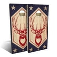 thumbnail image 2 of Skip's Garage Red White Buck Outdoor Cornhole Board Set Include Hole Lights Backyard 2x4, 2 of 5