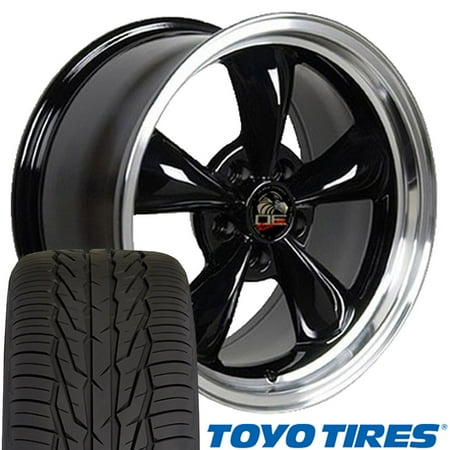 17 Inch Fit Ford Mustang Bullitt Style Black 17x9 Rims Mach'd Lip Toyo Proxes 4 Plus Tires (Best 24 Inch Tires)