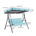 thumbnail image 3 of Patio Deals Swing Canopy Replacement Cover and Swing Cushion Cover Waterproof 2 and 3 Seater Swing Top Cover and Chair Cover Garden Outdoor Patio Swing Seat Cover Replacement (Sky Blue), 3 of 5