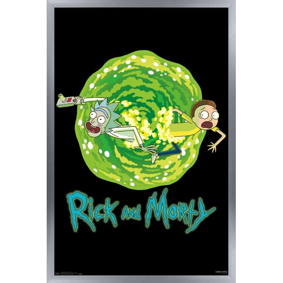 Rick And Morty - Portal Wall Poster, 14.725" x 22.375", Framed