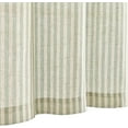 thumbnail image 6 of Vangao Kitchen Valance Linen Stripe Short Curtain 1 Panel Farmhouse Country Pinstripe Light Filtering Rod Pocket Window Treatment 18 inch Green on Beige, 6 of 7