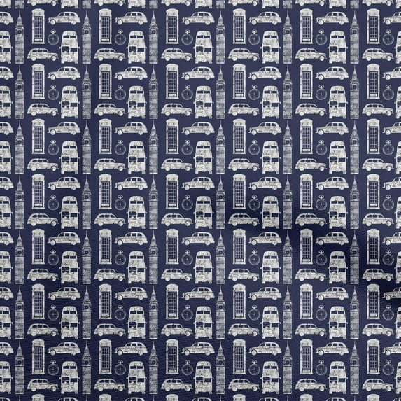 oneOone Cotton Jersey Dark Blue Fabric Travel Sewing Material Print Fabric By The Yard 58 Inch Wide