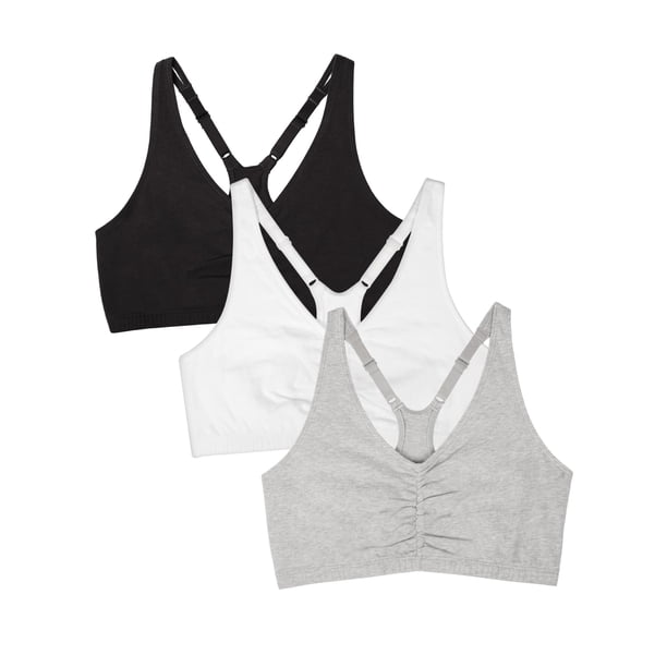 Sostén Deportivo Ajustable con Espalda Racer y Fruncido para Mujer Fruit of the Loom