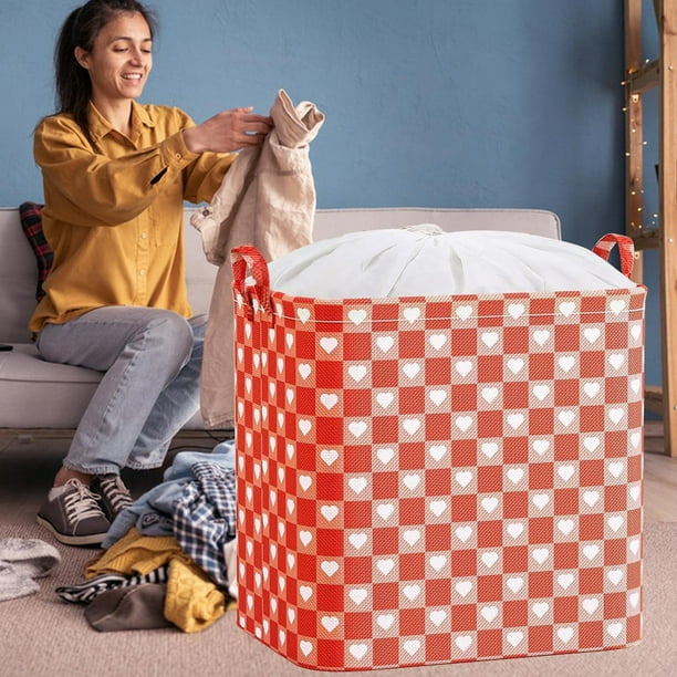 Precios Reducidos, Cajas grandes de tela para guardar ropa de uso doméstico, cestas de almacenamiento de ropa, caja organizadora de armario con cordón Akmoler