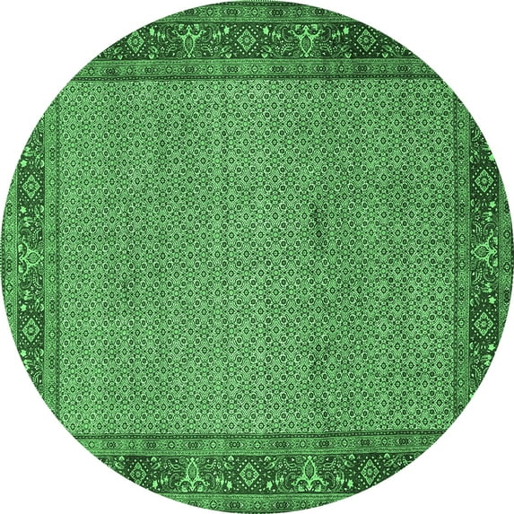 Ahgly Company Indoor Round Persian Emerald Green Traditional Area Rugs, 6' Round