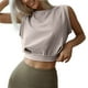 thumbnail image 3 of Camiseta sin mangas corta con cuello redondo, camiseta sin mangas con cuello redondo para mujer, camiseta sin mangas holgada, camiseta sin mangas con cuello redondo, salida de alta intensidad, 3 of 4