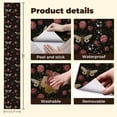 thumbnail image 5 of Peel and Stick Wallpaper 17.7in x 9.8ft Vintage Moths Roses Floral Dark Contact Paper Vinyl Waterproof Self Adhesive Wall Paper for Bedroom Shelf Cabinet Renter Friendly, 5 of 8