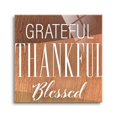 thumbnail image 1 of Grateful Thankful Blessed Red Woodgrain 12 x 12 Glass Wall Hanging Sign, 1 of 4
