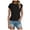 Black, variant on HXWCHs Women Solid Organic Cotton T Shirt Women's Casual Dressy Basic Crewneck Cap Sleeve Tee top Loose Fit Comfortable Everyday Wear S Red