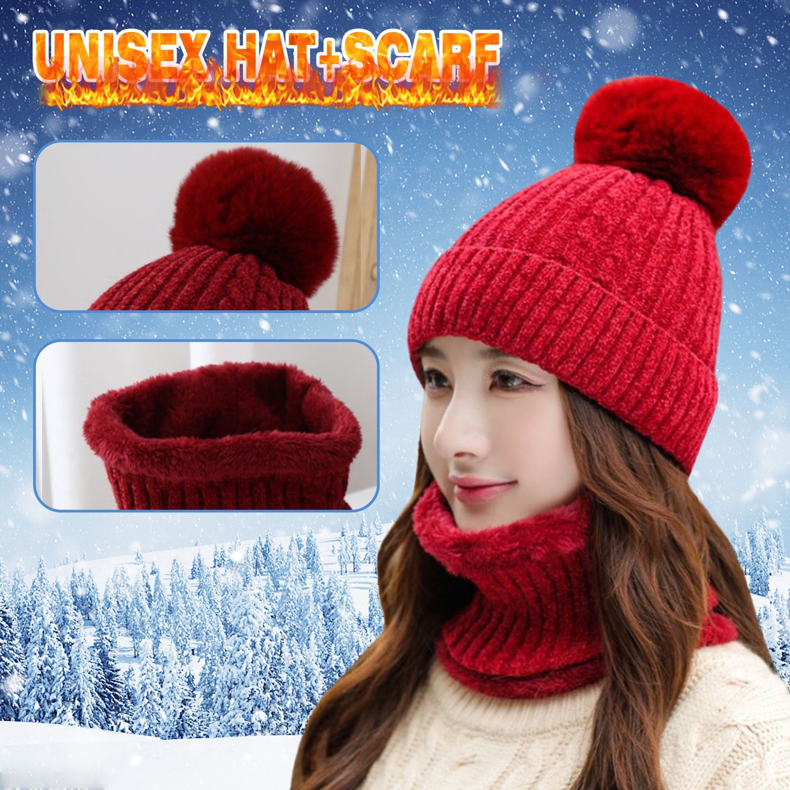 Womens Earmuffs Add Flocking Thermal Cycling Warm Winter Hat Knitting Scarf Hat  Dolphins Retro Hat Embroide Hat 