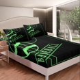 thumbnail image 4 of Erosebridal Baseball Bed Set Teens Black Green Bed Sheets Set, Sports Gaming Sheet Set King Green Baseball Field Sheets, Ball Game Top Sheet Cozy, 4 of 5