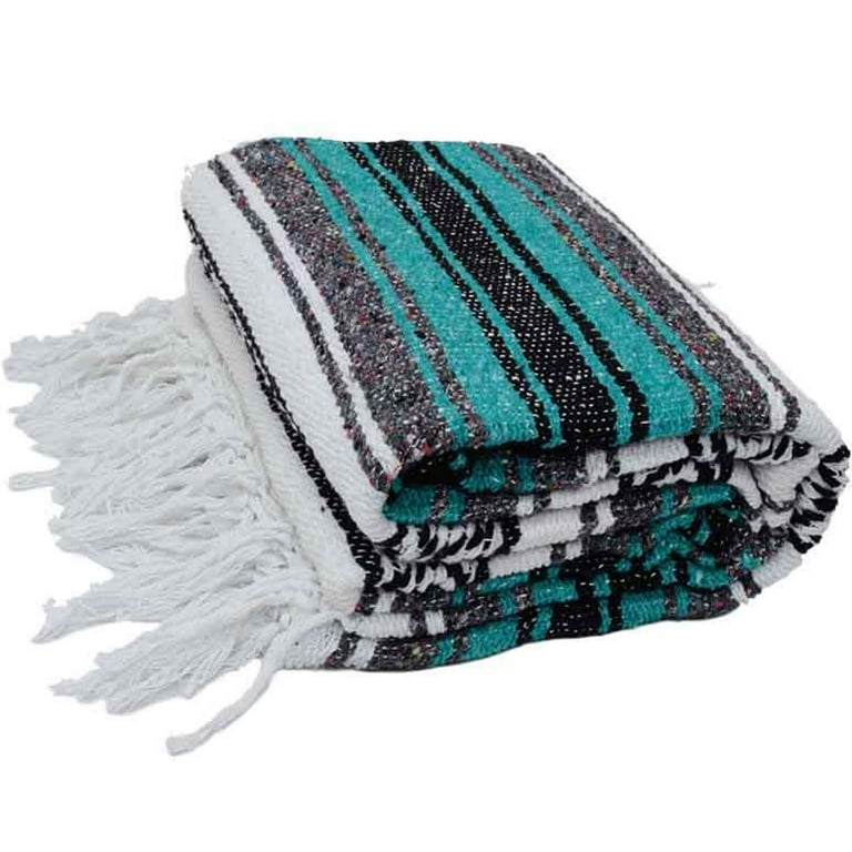 Turquoise cheap mexican blanket