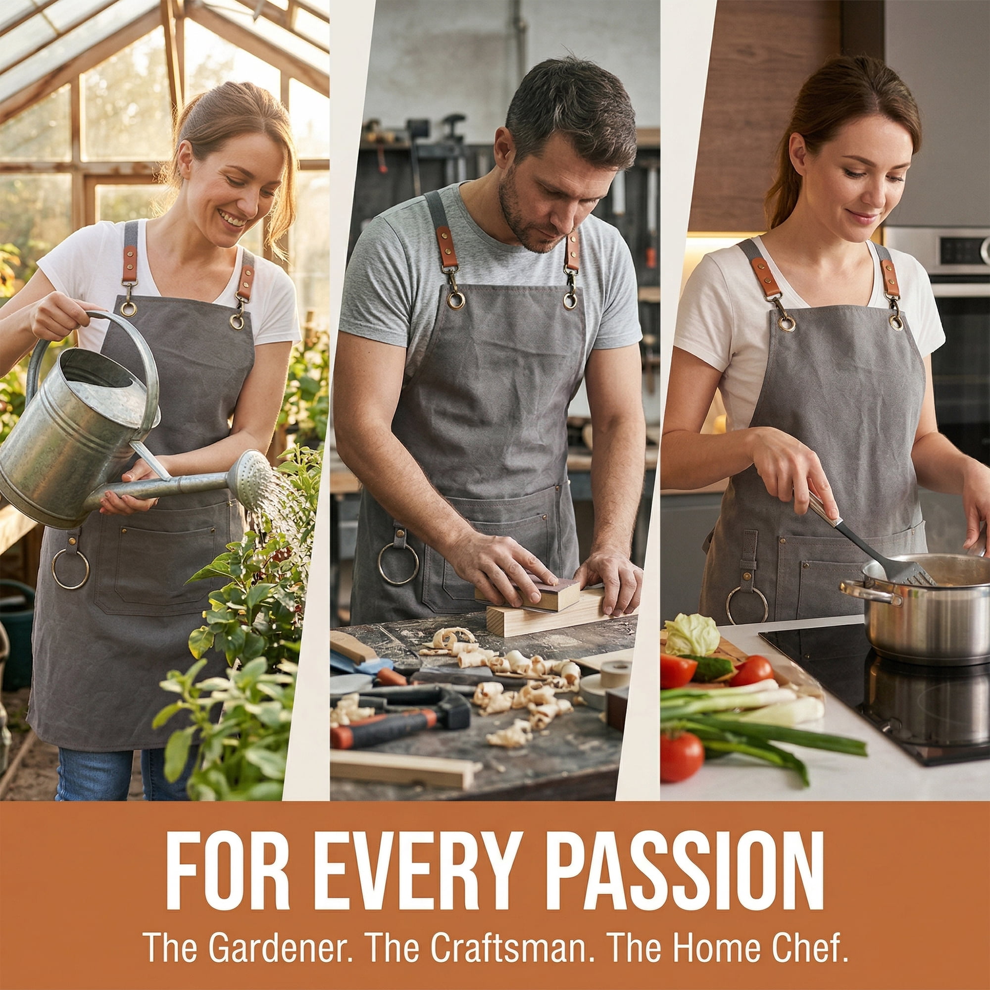 Unique Bargains Adjustable Long Waist Cooking Apron with Pockets 29.4x26.8in Gray