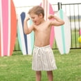 thumbnail image 4 of FORMRS Boys Swim Trunks Quick Dry Mesh Lining Beach Boardshorts, Sizes XS-XL, Beige Abstract Pattern, 4 of 7