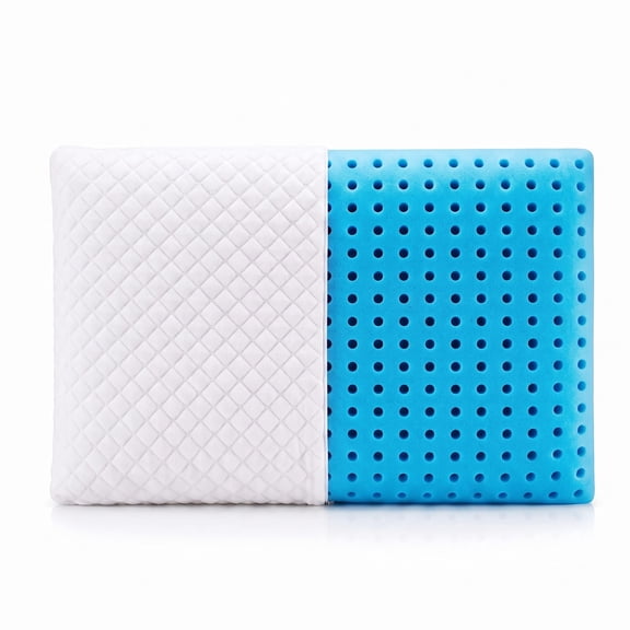 Gel Infused Ultra Thin Pillow for Sleeping - 3" Inches, Slim Pillow for Stomach Sleeper with Knitted Fabric Cover, High-Density Firm Flat Pillow | Memory Foam Stomach Sleeper Pillows