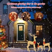 BOPORO Flat style Lighted Christmas Deer Outdoor Yard Decorations Reindeer Decorations LED Lights Pre Lit Decor Front Yards Garden 3pcs/Set(Not Three-dimensional Model)