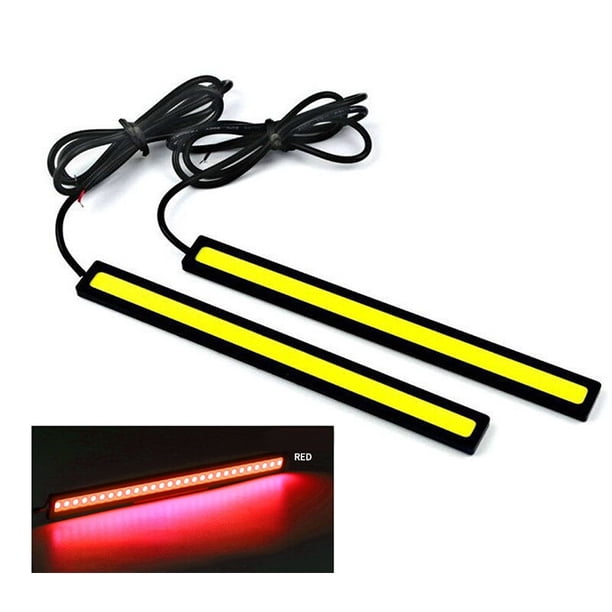 Luz de circulación diurna Universal, piezas de automóviles, 17cm, 12V de CC, luces Led impermeables, tira LED COB DRL, lámpara Interior para automóvil, 2 piezas