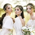thumbnail image 3 of Dserhfy Assorted Colored Rose Flower Crown for Women Floral Bohemian Headpiece Fairy Wreath Headband with Green Leaves for Wedding Party Vacation Photography Props, 3 of 8