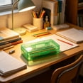 thumbnail image 3 of QuanTara Large Capacity Clear Pencil Box, Stackable Plastic Supply Case with Snap-Tight Lid, 8"X4.7"X2.4" Translucent Gray Pen Organizer, 3 of 3
