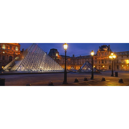 Pyramid at a Museum, Louvre Pyramid, Musee Du Louvre, Paris, France Print Wall Art By Panoramic