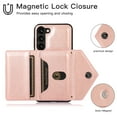 thumbnail image 2 of ELEHOLD Crossbody Luxury Wallet Case for Samsung Galaxy S23 6.1" with Card Slots, Magnetic Button Detachable Shoulder Strap Purse Phone Case, Rosegold, 2 of 5