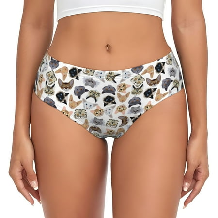 Womens Underwear - cute cats A No Show Seamless Underwear for Women  Soft Stretch Womens Panties  Hipster Ladies Panties Bikini Underwear Briefs