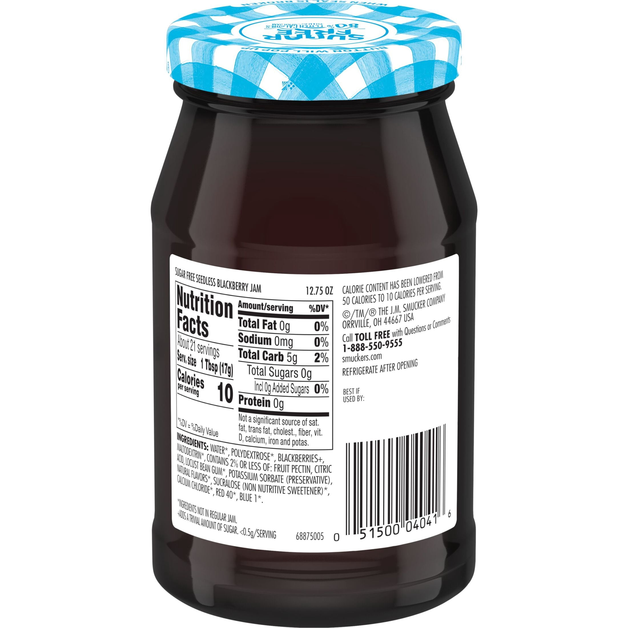 (3 pack) Smucker's Sugar Free Seedless Blackberry Jam, 12.75 oz