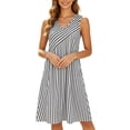thumbnail image 5 of XuJwPNcy Womens Summer Dresses Sleeveless Striped Knee Length Dress with Pockets V Neck Comfortable Soft Dresses for Women, 5 of 7