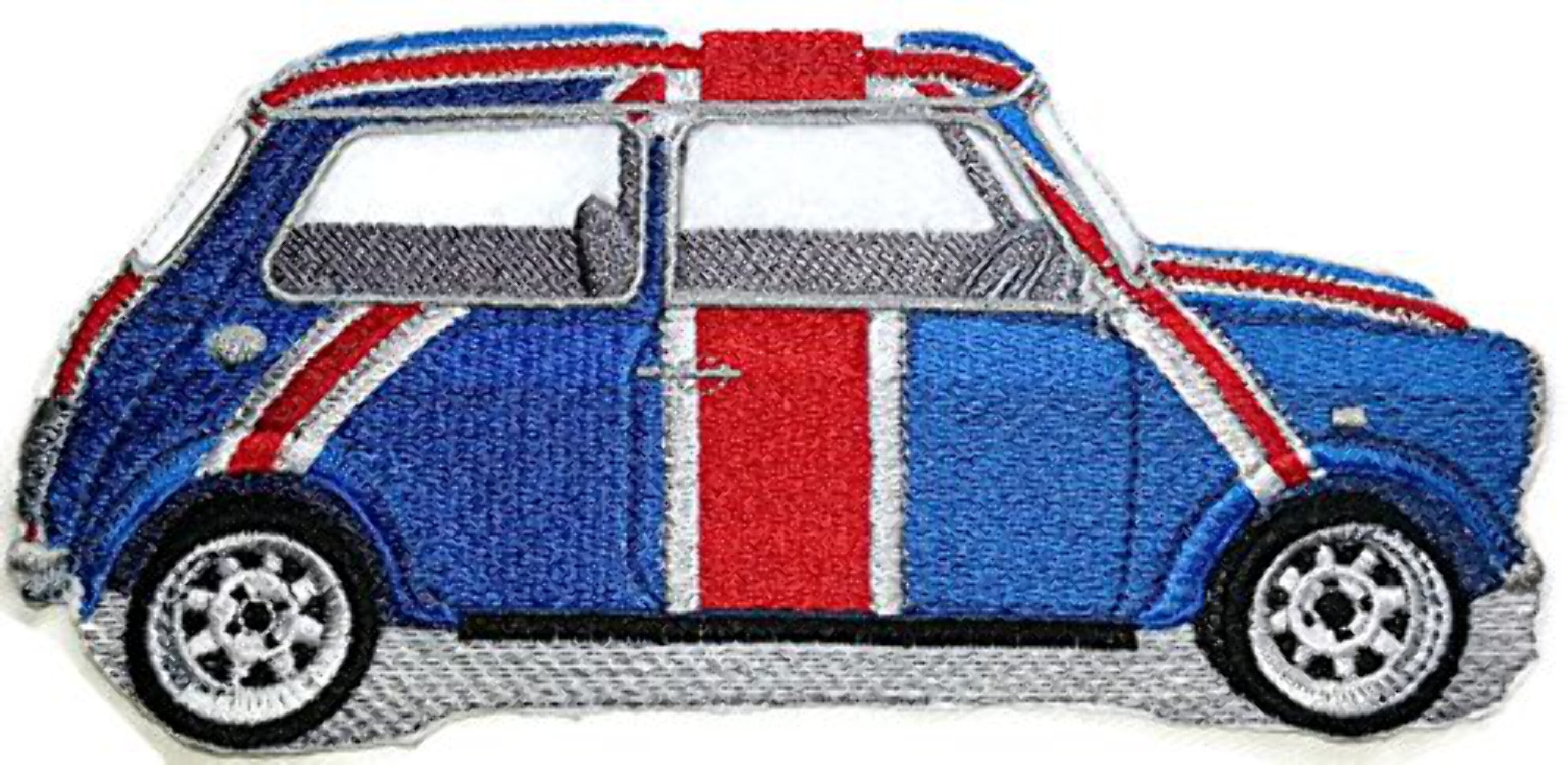 Classic Austin Mini Embroidered Iron On/Sew patch [6.55" x 3"]