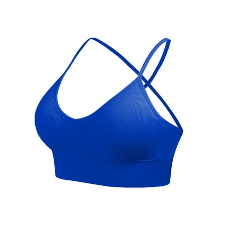 Seductiva Clearance Bras for Women Women s Knitted Thread Fixed Shoulder Strap Strap Triangular Cup Backless Back Sports Bra