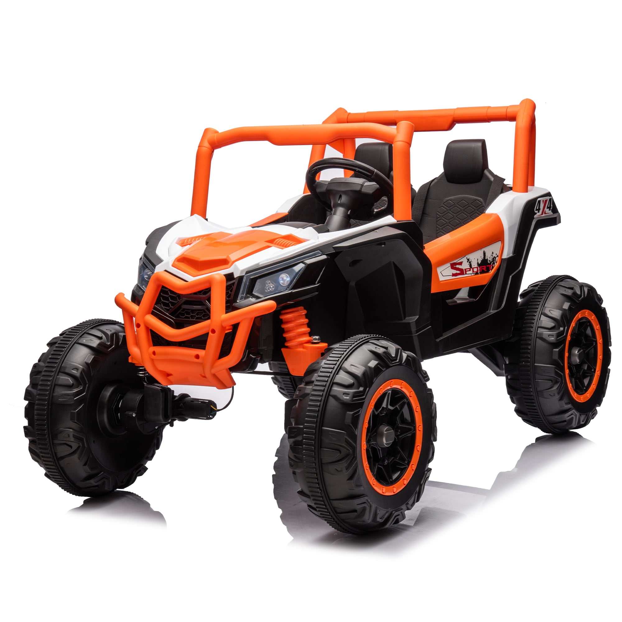 CIPACHO 24V Battery Powered Ride Ons UTV for Kid, 2 Seater Electric Off-Road Truck Car with Parent Remote Control, High Low Speed, Orange