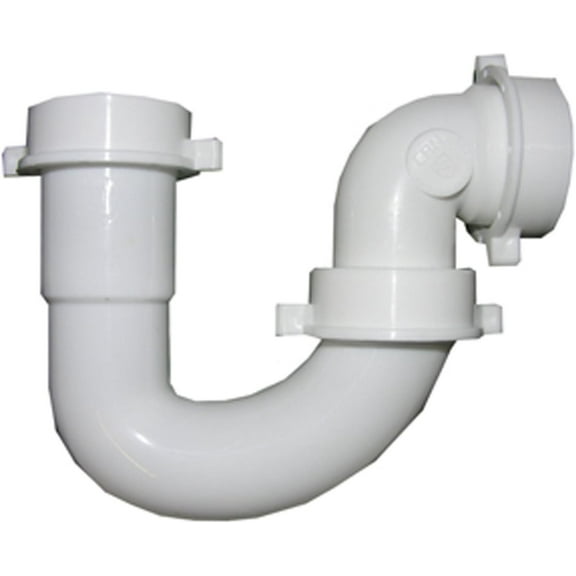 Lasco Fittings Plastic J-Bend Slip Joint Repair - 1-1/2" O.D, White, Includes Nuts, Washers
