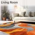 thumbnail image 2 of ODIKA 5'x7' Machine Washable Non-Slip Area Rug, Chic Abstract in Burnt Orange and Slate Grey Design High Traffic Rug, Orange, 104662, 2 of 7