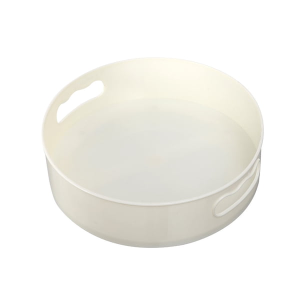 Bewildely Bandeja giratoria de 360 grados, organizador de plástico para condimentos, bebidas, aperitivos, estante de almacenamiento, Organizadores de utensilios de cocina Blanco