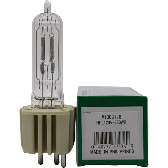 HPL 750W 120X  1500HR Stage & Studio Lamp HPL-750/120X , JS120V-750WX - 1003178 - Powered by Ushio - 1 Unit per pack
