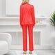 thumbnail image 4 of Gibobby Conjunto de sudadera para mujer Conjunto de traje de chaqueta con doble botonadura y pantalón de pierna recta de gasa para mujer(Naranja,XL), 4 of 5