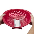 thumbnail image 5 of Home Basics Colander Bowl With Slide Open Bottom, Red, 5 of 6