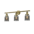 thumbnail image 1 of Innovations 205-BB-G53-LED Small Bell 3 Light Bath Vanity Light part of the Franklin Restoration Collection, Brushed Brass, 1 of 1
