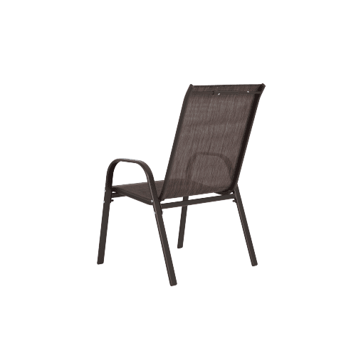 Outdoor Dining Chair Set of 2, All-Weather Patio Dining Chair with High Backrest and Metal Frame, Indoor Outdoor Chairs for Bistro, Deck, Backyard, Porch,Brown