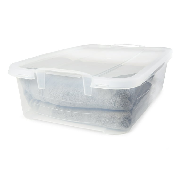  Pekky 22 Quart Clear Container Bin with Wheels, 6