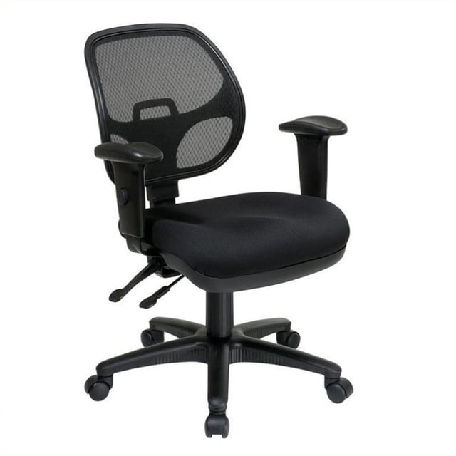 Chaise de Bureau Ergonomique pour Tâches avec Accoudoirs Réglables en Noir Charbon