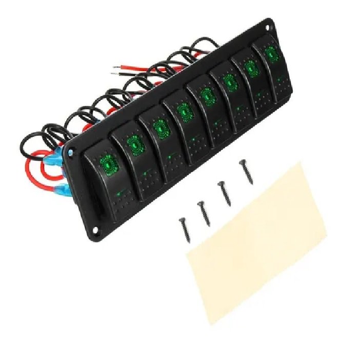 Panel Interruptor Led Encendido 8 Conectores 12V A 24V