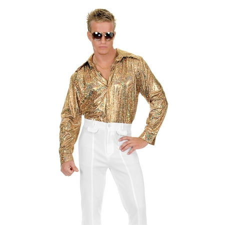 Mens Glitter Disco Shirt Halloween Costume Accessory